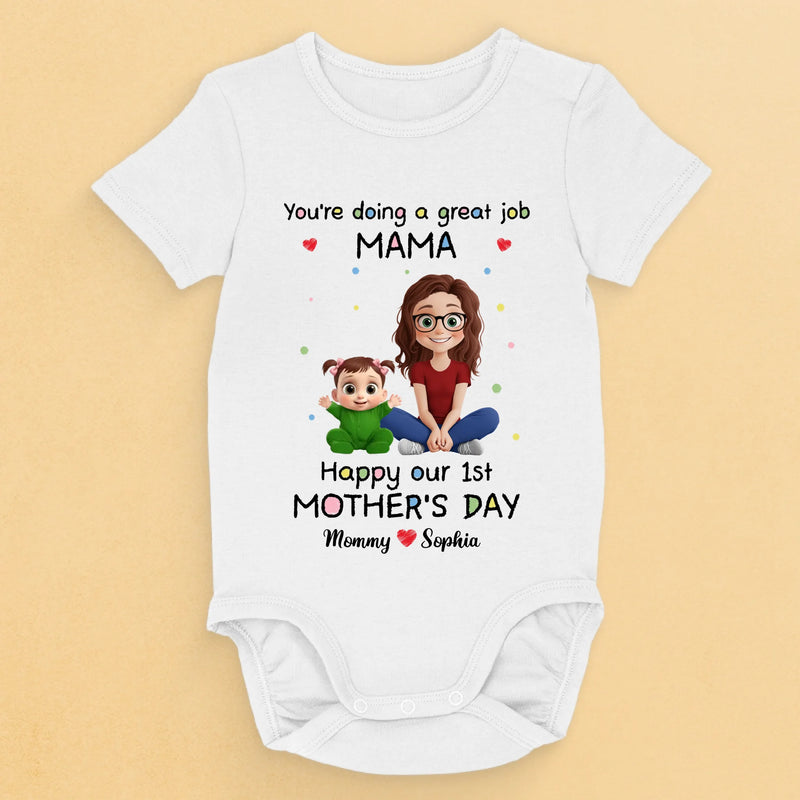 You're Doing An Amazing Job, Mommy - Family Personalized Custom Baby Onesie - Mother's Day, Baby Shower Gift, Gift For New Moms, Mom