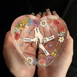 Mom’s Hand, My Comfort - Family Personalized Custom 3D Crystal Heart Shaped - Mother's Day, Gift For Mom, Daughter
