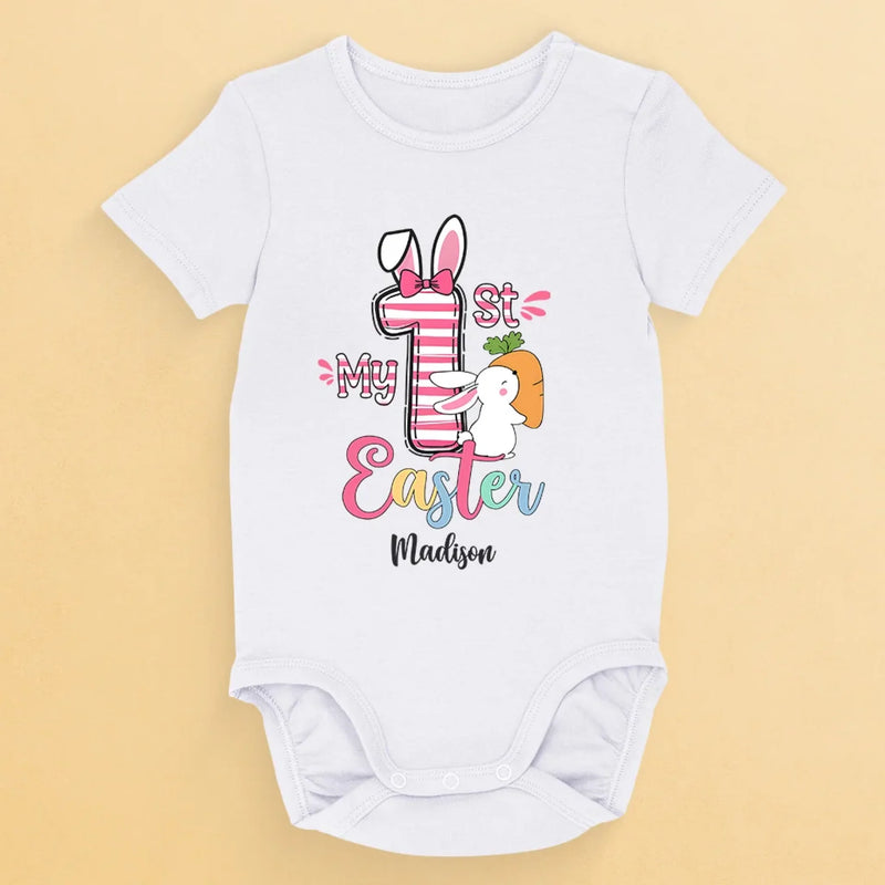 First Easter, Bunny Approved - Family Personalized Custom Baby Onesie - Easter Gift For Baby Kids, Newborn Baby