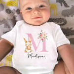 Dapper Bunny, First Easter - Family Personalized Custom Baby Onesie - Easter Gift For Baby Kids, Newborn Baby