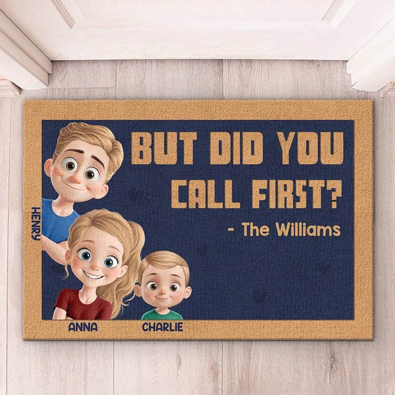 No Shoes Inside - Family Personalized Custom Home Decor Decorative Mat - House Warming Gift For Family Members