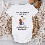 Custom Name First Mother's Day Gifts for Mommy - Personalized Baby Onesies