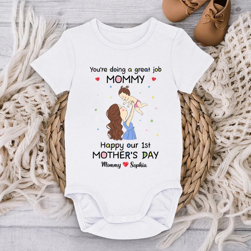 From My Tiny Hands To Your Big Heart - Family Personalized Custom Baby Onesie - Mother's Day, Baby Shower Gift, Gift For First Mom