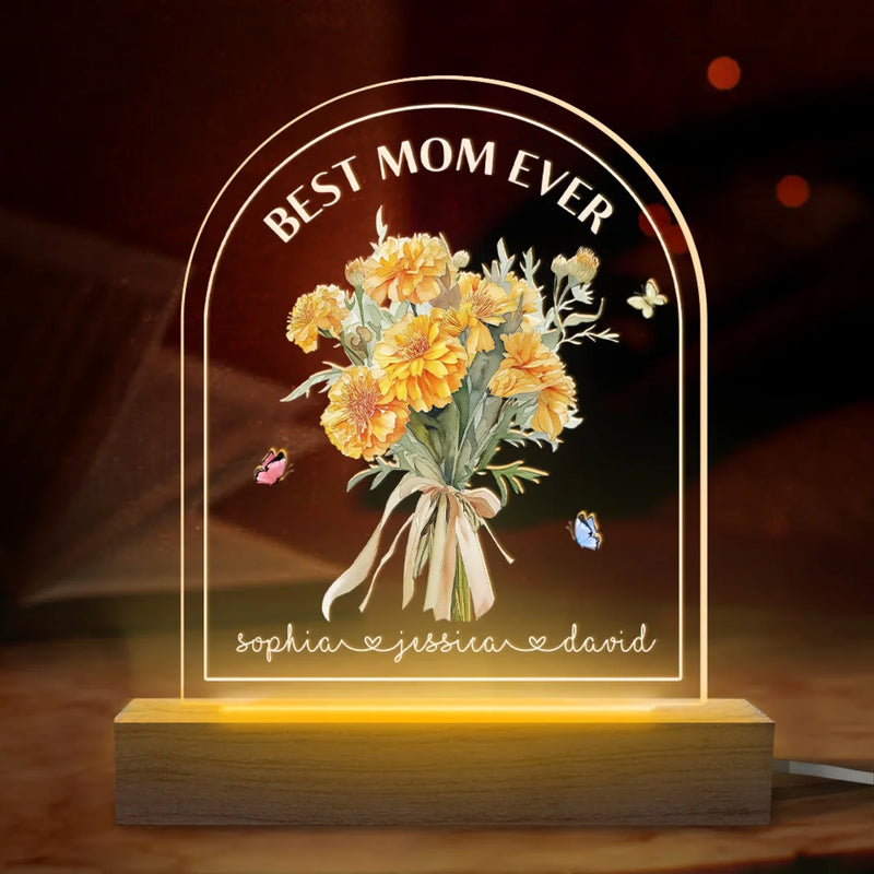 Best Mom Ever - Family  Personalized Custom Shaped 3D LED Light - Mother's Day, Gift For Mom