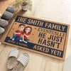 Love Is All Around - Couple Personalized Custom Home Decor Decorative Mat - House Warming Gift For Husband Wife, Anniversary