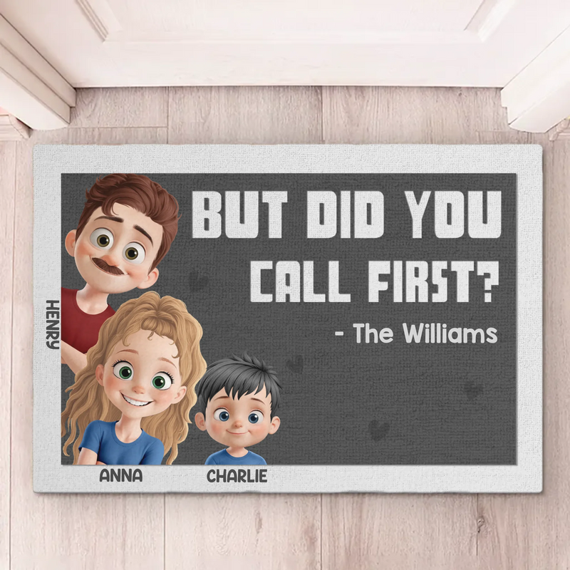 No Shoes Inside - Family Personalized Custom Home Decor Decorative Mat - House Warming Gift For Family Members