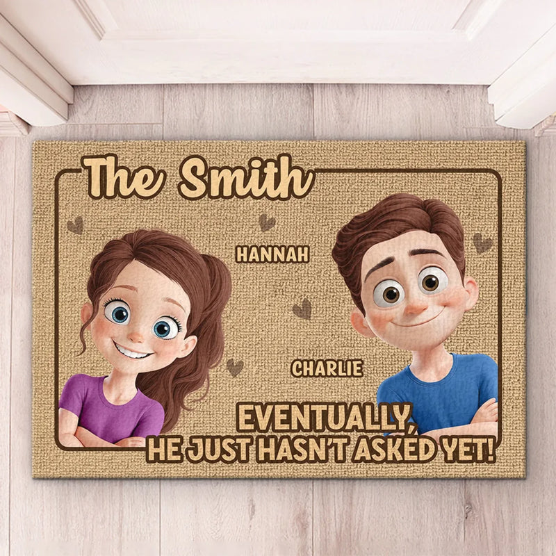 Together We Are Home - Couple Personalized Custom Home Decor Decorative Mat - House Warming Gift For Husband Wife, Anniversary