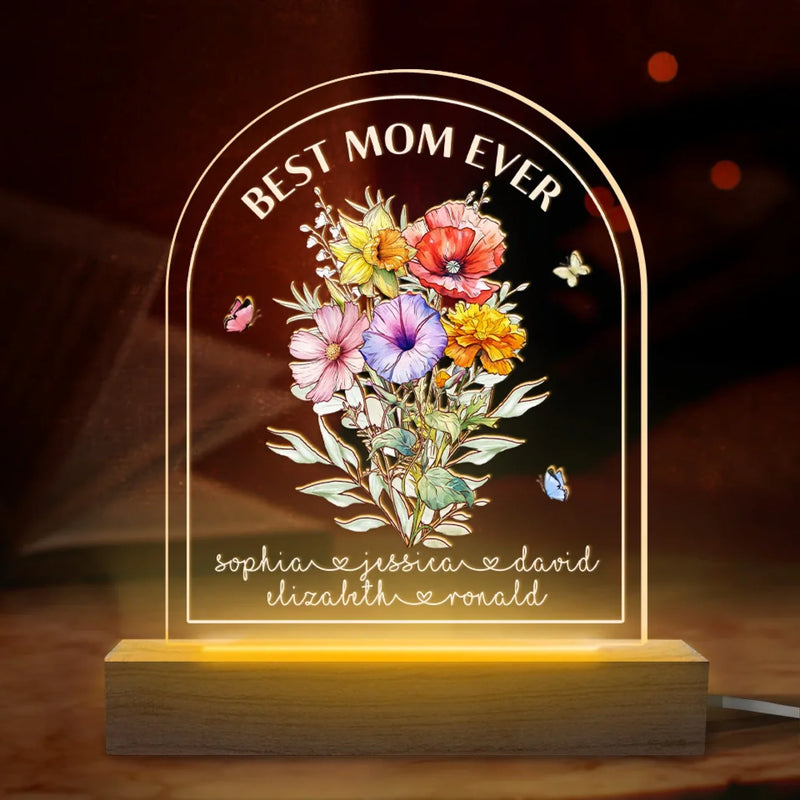 Mom We Love You - Family  Personalized Custom Shaped 3D LED Light - Mother's Day, Gift For Mom