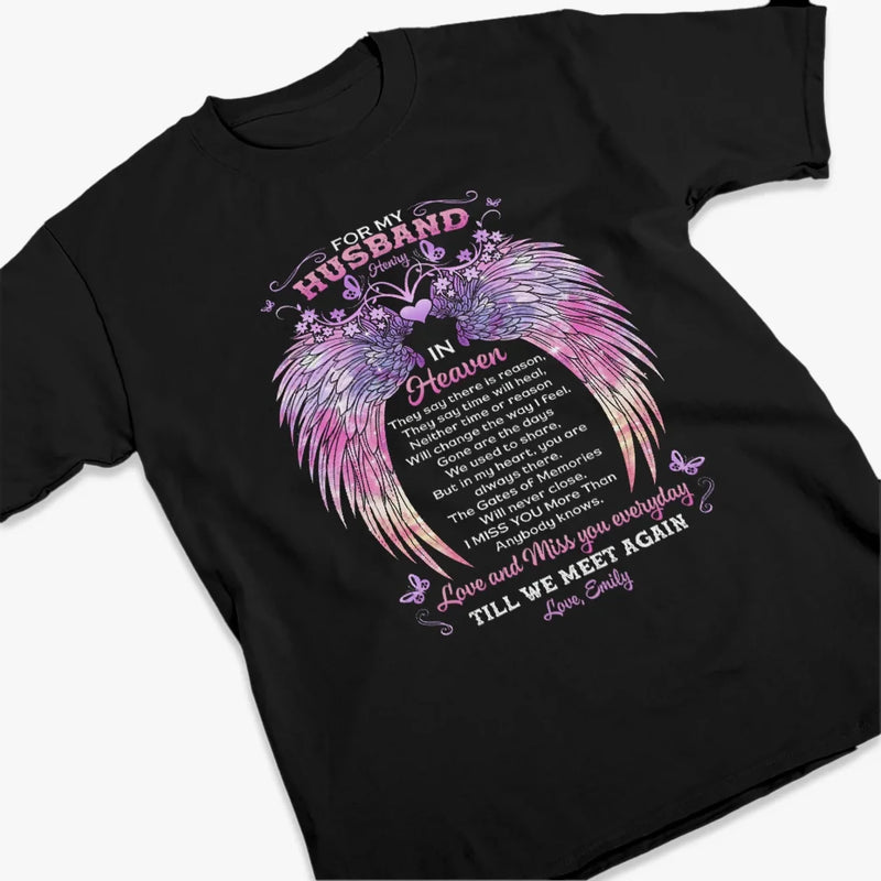 Love And Miss You Everyday Till We Meet Again - Memorial Personalized Custom Unisex T-shirt, Premium T-shirt, Hoodie - Sympathy Gift For Family Members
