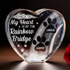 A Piece Of My Heart Lives At The Rainbow Bridge - Memorial Personalized Custom Engraved 3D Crystal Heart Shaped - Sympathy Gift For Pet Owners, Pet Lovers