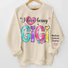 J'aime mes petits-enfants - Sweat-shirt unisexe personnalisé avec motif sur la manche - Fête des Mères, cadeau pour maman, grand-mère