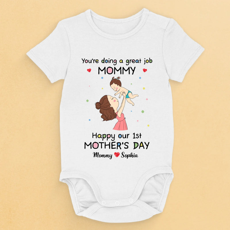 From My Tiny Hands To Your Big Heart - Family Personalized Custom Baby Onesie - Mother's Day, Baby Shower Gift, Gift For First Mom