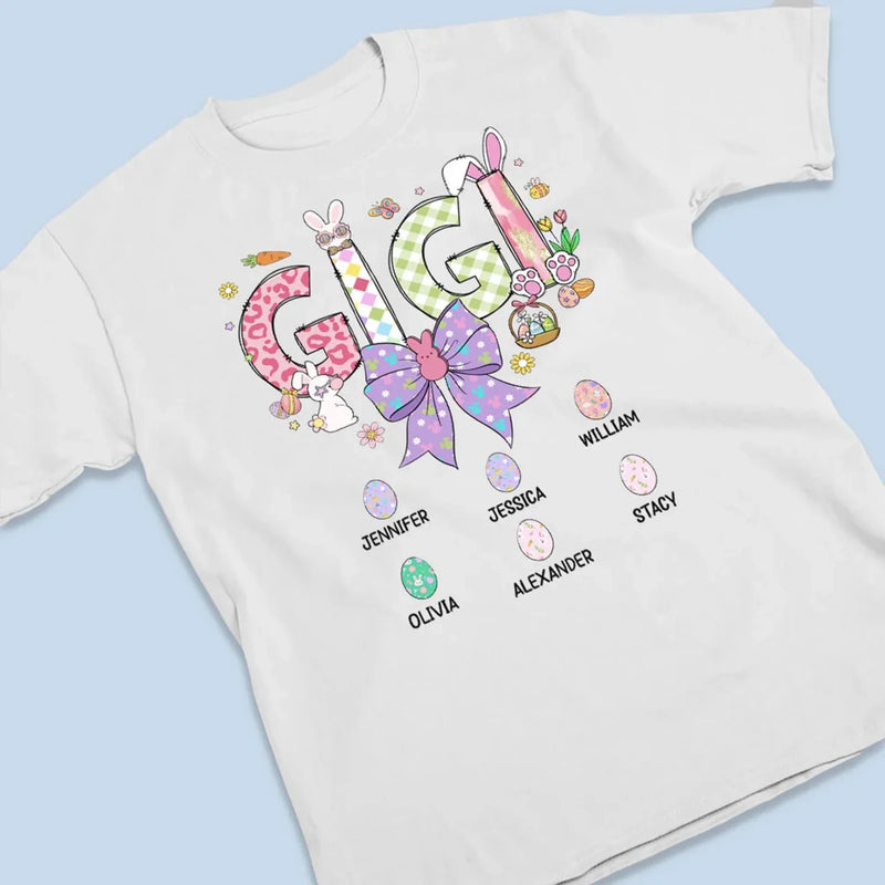 Mama Bunny Loves Her Peeps - Family Personalized Custom Unisex T-shirt, Premium T-shirt, Hoodie - Easter Gift For Mom, Grandma