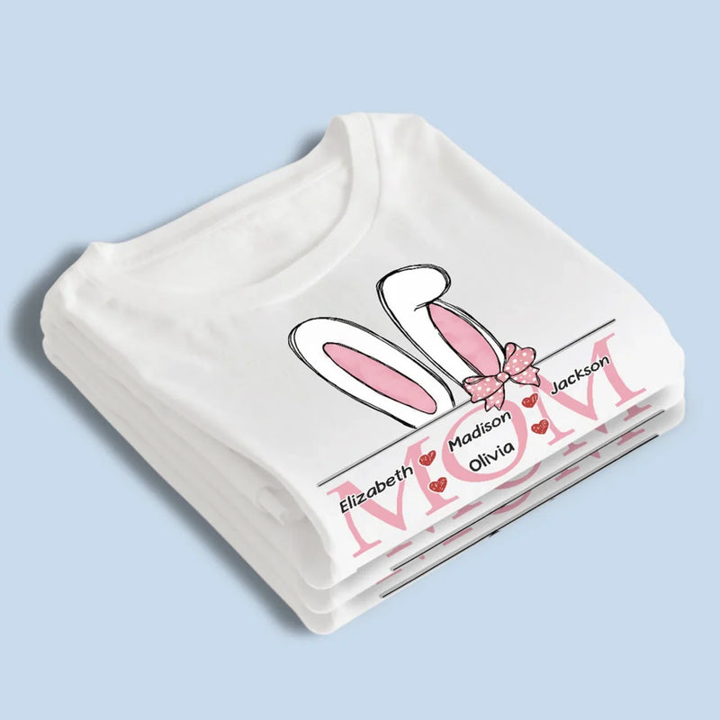 Bunny Hug Squad - Family Personalized Custom Unisex T-shirt, Premium T-shirt, Hoodie - Easter Gift For Mom, Grandma