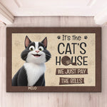 Home Is Where The Cat Rules - Cat Personalized Custom Home Decor Decorative Mat - House Warming Gift For Cat Lovers, Pet Owners