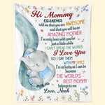 The World's Best Mommy - Family Personalized Custom Blanket - Mother's Day, Baby Shower Gift, Gift For New Moms, Mom