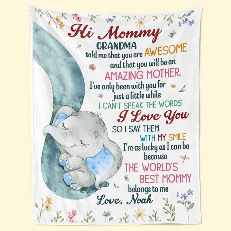 The World's Best Mommy - Family Personalized Custom Blanket - Mother's Day, Baby Shower Gift, Gift For First Mom