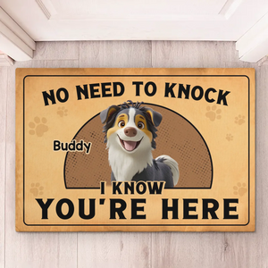 Tapis décoratif personnalisé avec système de sécurité pour chien - Cadeau de pendaison de crémaillère pour propriétaires et amoureux des animaux