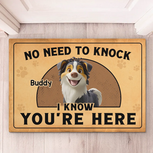 Tapis décoratif personnalisé avec système de sécurité pour chien - Cadeau de pendaison de crémaillère pour propriétaires et amoureux des animaux