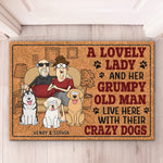 Custom Name Funny Couple Gifts for Dog Lovers - Personalized Doormat