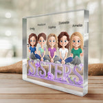 We Go Together Like Coffee And Donuts - Bestie Personalized Custom Square Shaped Acrylic Plaque - Gift For Sisters, Best Friends