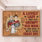 Custom Name Funny Couple Gifts for Dog Lovers - Personalized Doormat