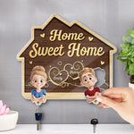 Home Sweet Home - Couple Personalized Custom Acrylic Puzzle Key Holder - House Warming Gift For For Husband Wife, Anniversary