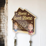 Home Sweet Home - Couple Personalized Custom Acrylic Puzzle Key Holder - House Warming Gift For For Husband Wife, Anniversary