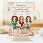 Friendship Is Built On Love, Laughter, And Trust - Bestie Personalized Custom Rectangle Shaped Acrylic Plaque - Gift For Best Friends, BFF, Sisters