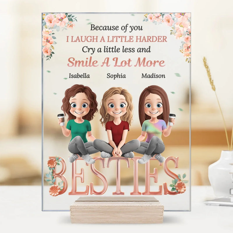 Friendship Is Built On Love, Laughter, And Trust - Bestie Personalized Custom Rectangle Shaped Acrylic Plaque - Gift For Best Friends, BFF, Sisters