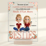 Friendship Is Built On Love, Laughter, And Trust - Bestie Personalized Custom Rectangle Shaped Acrylic Plaque - Gift For Best Friends, BFF, Sisters
