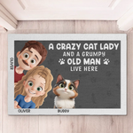 Home Is Where The Meows Are - Cat Personalized Custom Home Decor Decorative Mat - House Warming Gift For Family