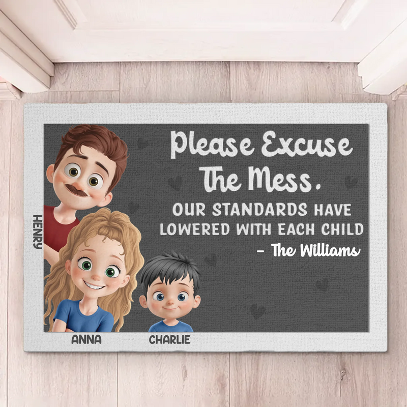 Each Child, Less Control - Family Personalized Custom Home Decor Decorative Mat - House Warming Gift For Family Members