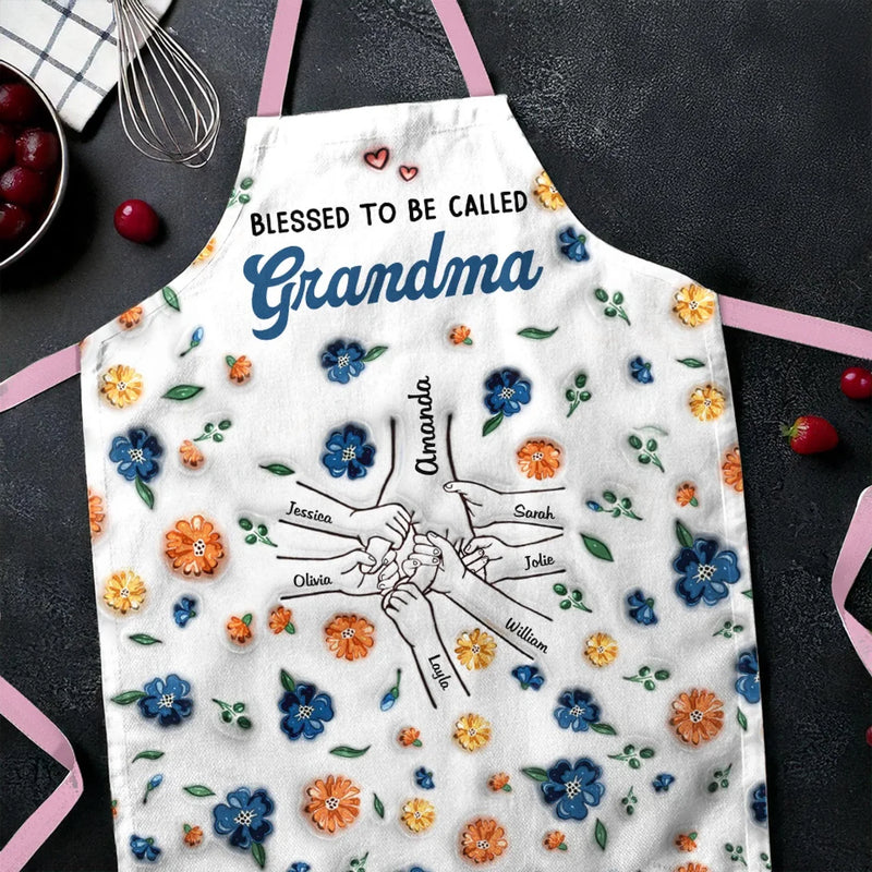 Grandma’s Kitchen, Filled With Love - Family Personalized Custom 3D Inflated Effect Printed Apron - Mother's Day, Gift For Mom, Grandma