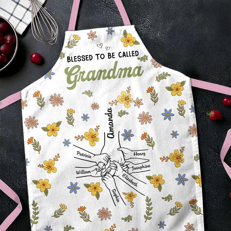 Cooking With Love & Grandkids - Family Personalized Custom Apron - Mother's Day, Gift For Mom, Grandma