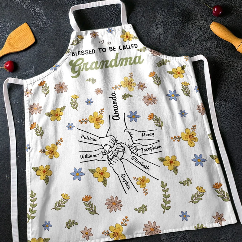 Cooking With Love & Grandkids - Family Personalized Custom Apron - Mother's Day, Gift For Mom, Grandma