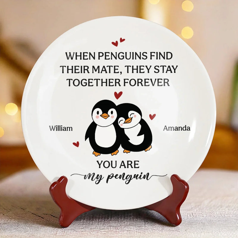 You Are My Forever Mate - Couple Personalized Custom Ceramic Plate - Gift For Husband Wife, Anniversary