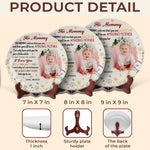 Custom Photo Our First Miracle, Our Forever Love - Family Personalized Custom Ceramic Plate - Mother's Day, Baby Shower Gift, Gift For New Moms, Mom