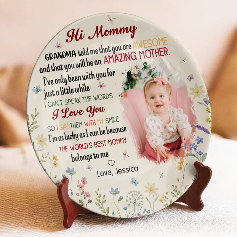 Custom Photo Our First Miracle, Our Forever Love - Family Personalized Custom Ceramic Plate - Mother's Day, Baby Shower Gift, Gift For New Moms, Mom