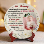 Custom Photo Our First Miracle, Our Forever Love - Family Personalized Custom Ceramic Plate - Mother's Day, Baby Shower Gift, Gift For New Moms, Mom