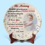 Custom Photo Our First Miracle, Our Forever Love - Family Personalized Custom Ceramic Plate - Mother's Day, Baby Shower Gift, Gift For New Moms, Mom
