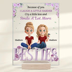 Together, Always Stronger - Bestie Personalized Custom Rectangle Shaped Acrylic Plaque - Gift For Best Friends, BFF