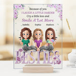 Together, Always Stronger - Bestie Personalized Custom Rectangle Shaped Acrylic Plaque - Gift For Best Friends, BFF