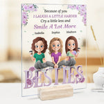 Together, Always Stronger - Bestie Personalized Custom Rectangle Shaped Acrylic Plaque - Gift For Best Friends, BFF
