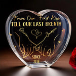 From The Moment We Met, Forever Together - Couple Personalized Custom 3D Crystal Heart Shaped - Gift For Husband Wife, Anniversary