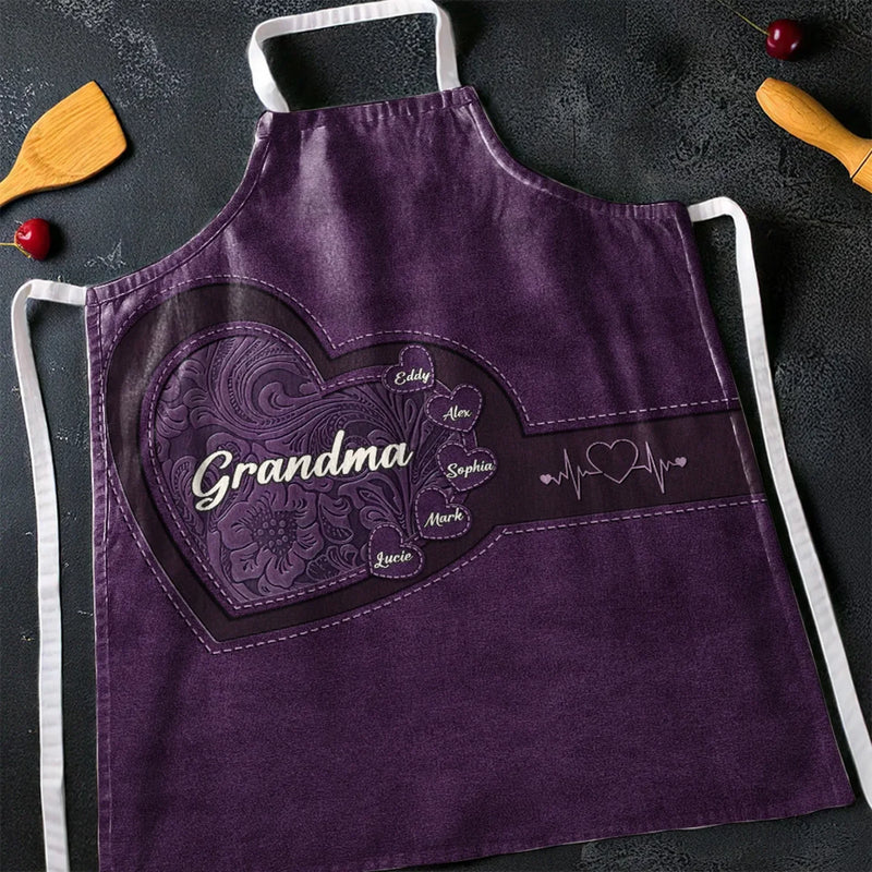 A Recipe Of Love & Family - Family Personalized Custom Apron - Mother's Day, Gift For Grandma, Grandparent