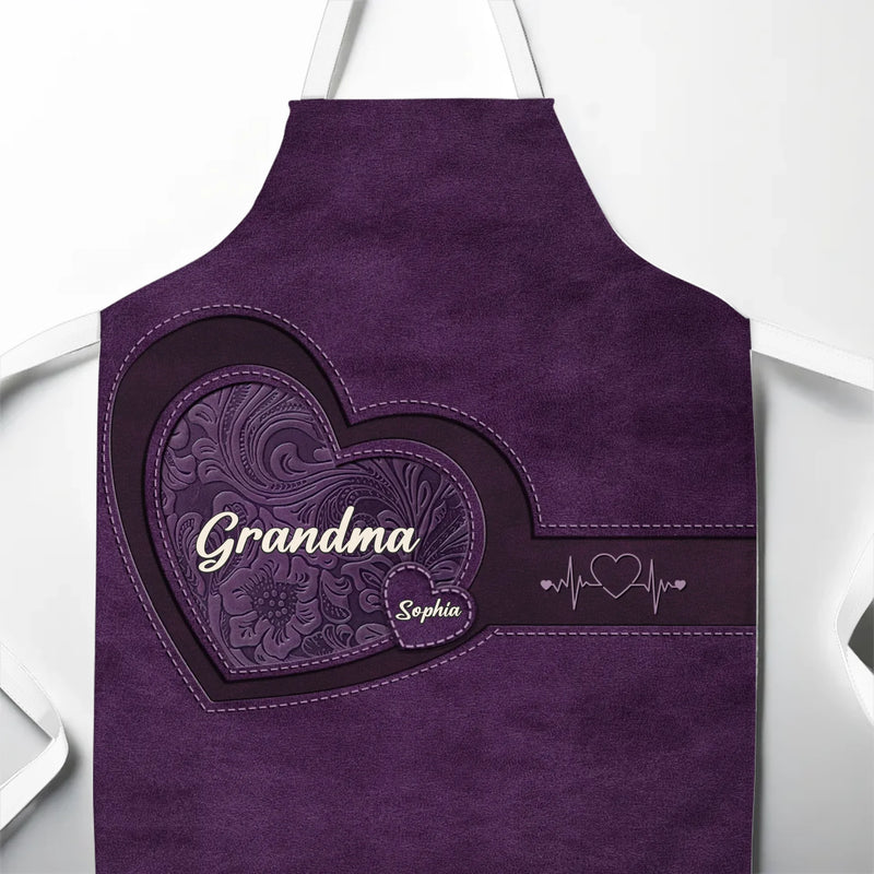 A Recipe Of Love & Family - Family Personalized Custom Apron - Mother's Day, Gift For Grandma, Grandparent