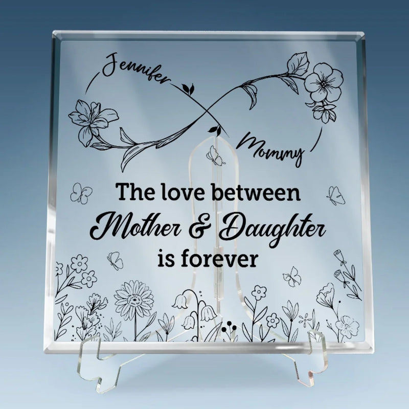 Mothers And Daughters Are Forever - Family Personalized Custom Square Shaped Acrylic Plaque - Mother's Day, Gift For Mom, Daughter
