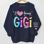 Cherished Moments with Grandkids - Family Personalized Custom Unisex Sweatshirt, Hoodie With Design On Sleeve - Mother's Day, Gift For Grandma