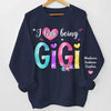 Moments précieux avec les petits-enfants - Sweat-shirt unisexe personnalisé avec motif sur la manche - Fête des Mères, cadeau pour maman, grand-mère